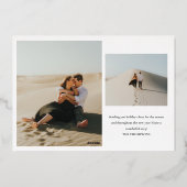 Folie nieuwjaar uitgeruste, horizontale witte foto feestdagenkaart (Achterkant)