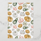 Folie Onze kleine pomkin Boho Herfst Birthday Part Folie Uitnodiging (Achterkant)