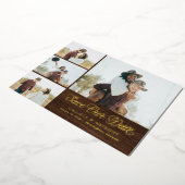 Folie op de landzijkant Rustic Wedding Save the Da Folie Uitnodiging (Gedraaid)