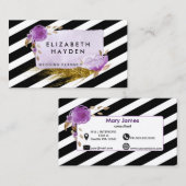 folie Paars goud Floral visitekaartje (Voorkant / Achterkant)