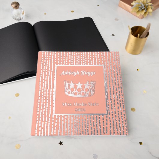 Folie Pageant Star Crown Photo Scrapbook voortekst Gastenboek (Voorkant open)