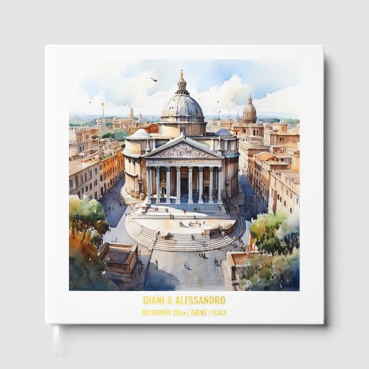 Folie Pantheon waterverf Rome bruidsparen Gastenboek (Voorkant)
