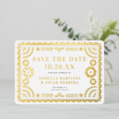 Folie Papel Picado Fotobruiloft Save the Date Kaar Uitnodiging (Staand Voorkant)