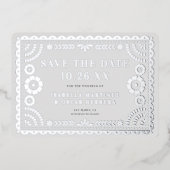 Folie Papel Picado Fotobruiloft Save the Date Kaar Uitnodiging (Voorkant)