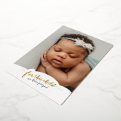 Folie pasgeboren foto Bijbeltekst geboorteaankondi Folie Uitnodiging (Gedraaid)
