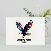 Folie Patriottische Adelaar op 4 juli Folie Uitnodiging (Staand Voorkant)
