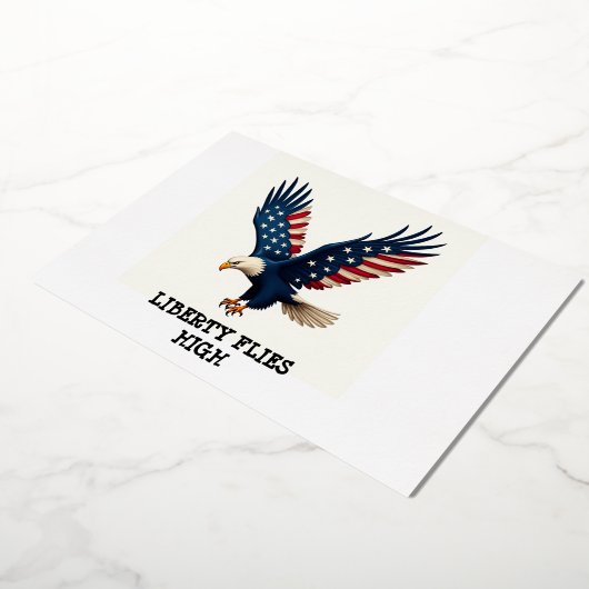 Folie Patriottische Adelaar op 4 juli Uitnodiging (Gedraaid)