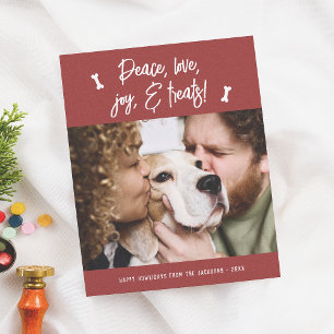 Folie Peace Love Joy Behandelt kerstfeestdag Foto Feestdagenkaart