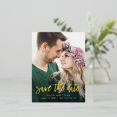 Folie Penseel Charm Save the Date Briefkaart (Staand Voorkant)