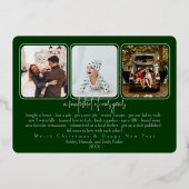 Folie Pinecone Vakantie Fotokaart- fir groen Folie Feestdagenkaart (Achterkant)