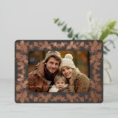 Folie Pinecone Vakantie Fotokaart- houtskool Folie Feestdagenkaart (Staand Voorkant)