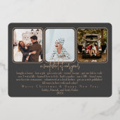 Folie Pinecone Vakantie Fotokaart- houtskool Folie Feestdagenkaart (Achterkant)