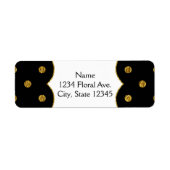 Folie Polka Dots Adresetiketten zwarte en goudkleu Etiket (Voorkant)