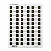 Folie Polka Dots Adresetiketten zwarte en goudkleu Etiket (Full Sheet)