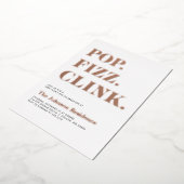 Folie Pop Fizz Clink Nieuwjaar Folie Uitnodiging (Gedraaid)