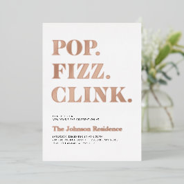 Folie Pop Fizz Clink Nieuwjaar Uitnodiging