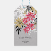 folie prettige feestdagen monogram winterflorale f cadeaulabel (Voorkant)