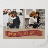 Folie Pset Winter Scarf Holiday Fotokaart - Rood Uitnodiging (Voorkant)