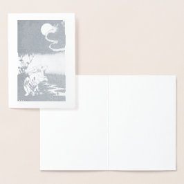 FOLIE RABBIT MET MOON WENSKAART FOLIE KAARTEN