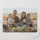 Folie Retro Font + Stars Happy Halloween-fotokaart Folie Uitnodiging (Voorkant)