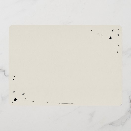 Folie Retro Font + Stars Happy Halloween-fotokaart Folie Uitnodiging (Achterkant)