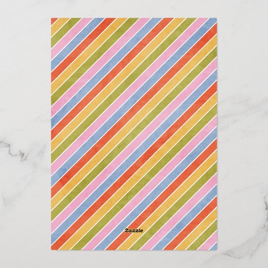 Folie Retro Rainbow Kind Birthday Uitnodiging (Achterkant)