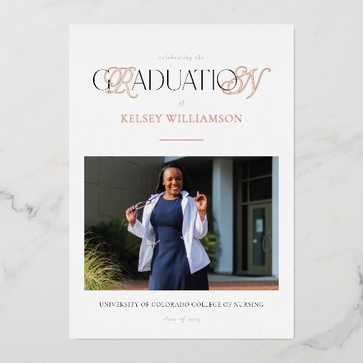 Folie RN Aankondiging van Afstuderen in naturserin (Voorkant)