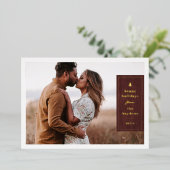 Folie Roestig Boomstructuur Kerst Foto Kaart (Staand Voorkant)