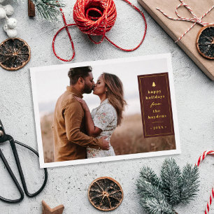 Folie Roestig Boomstructuur Kerst Foto Kaart