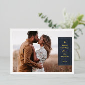 Folie Roestige Boom Houtnerf Kerst Fotokaart Uitnodiging (Staand Voorkant)