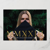 Folie Roman Numeral Photo Graduits Announements Uitnodiging (Voorkant)