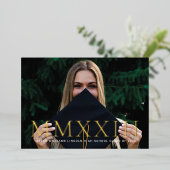 Folie Roman Numeral Photo Graduits Announements Uitnodiging (Staand Voorkant)