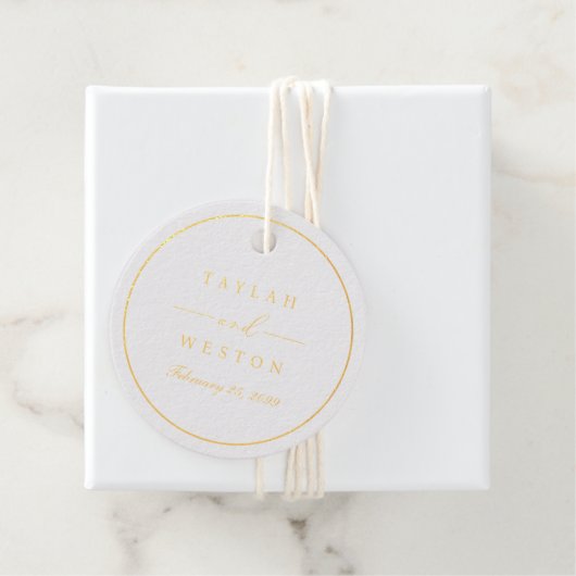 Folie Ronde Trouwgunst Labels Cadeaulabel (Met doos)