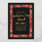 Folie Roos Lijst Galentine's Day Invitation - Blac Uitnodiging (Voorkant)