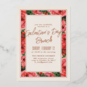 Folie Roos Lijst Galentine's Day Invitation - Ivor Folie Uitnodiging (Voorkant)