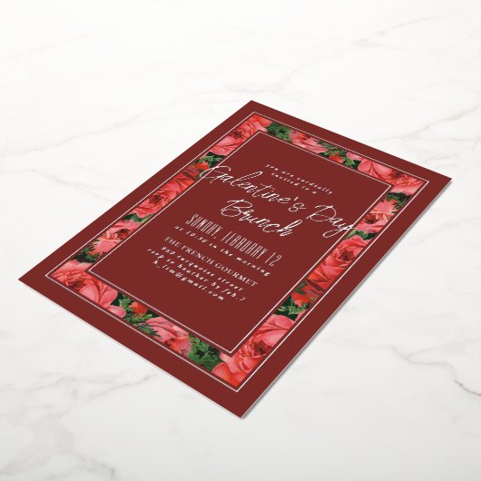 Folie Roos Lijst Galentine's Day Invitation - Maro Folie Uitnodiging (Gedraaid)