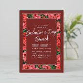 Folie Roos Lijst Galentine's Day Invitation - Maro Folie Uitnodiging (Staand Voorkant)