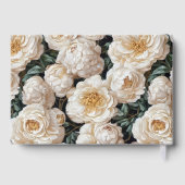 Folie roos rococo bloemmotief gouden witte bruilof gastenboek (Achterkant)