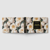 Folie roos rococo bloemmotief gouden witte bruilof gastenboek (Volledig)