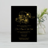 Folie Rozen tot dood huwelijk Folie Uitnodiging (Staand Voorkant)