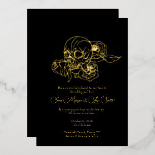 Folie Rozen tot dood huwelijk Uitnodiging