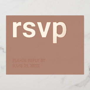 Folie RSVP Mocha Stijlvolle Maaltijdkeuzes Briefka Uitnodiging Briefkaart