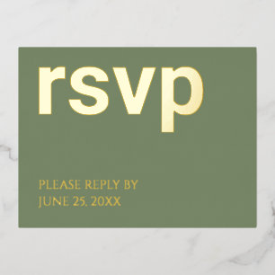 Folie RSVP Sage Groen Stijlvol Maaltijd Keuzen Bri Uitnodiging Briefkaart