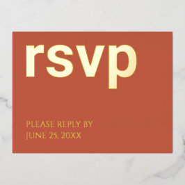 Folie RSVP Terracotta Stijlvolle Maaltijd Opties P Uitnodiging Briefkaart