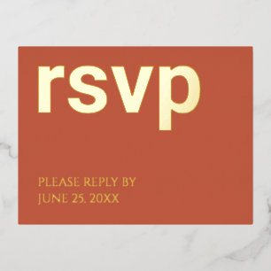 Folie RSVP Terracotta Stijlvolle Maaltijd Opties P Uitnodiging Briefkaart