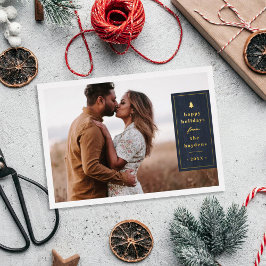 Folie Rustieke Boom Houtstructuur Kerst Foto Kaart