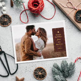 Folie Rustieke Boom Houtstructuur Kerst Foto Kaart