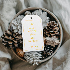 Folie Rustieke Boom Kerst Foto Cadeaubijsluiter Cadeaulabels