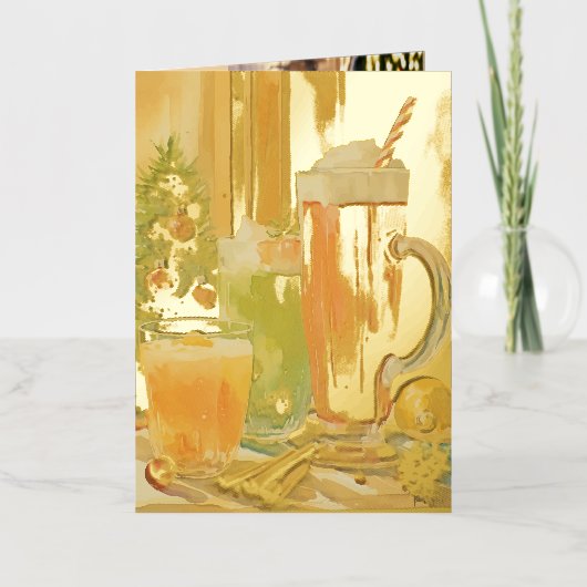 Folie Santa's Brew | Kerst Drink Kaart (Voorkant)