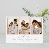 Folie Save the Date Photo Lijst Announcement Kaart (Staand Voorkant)